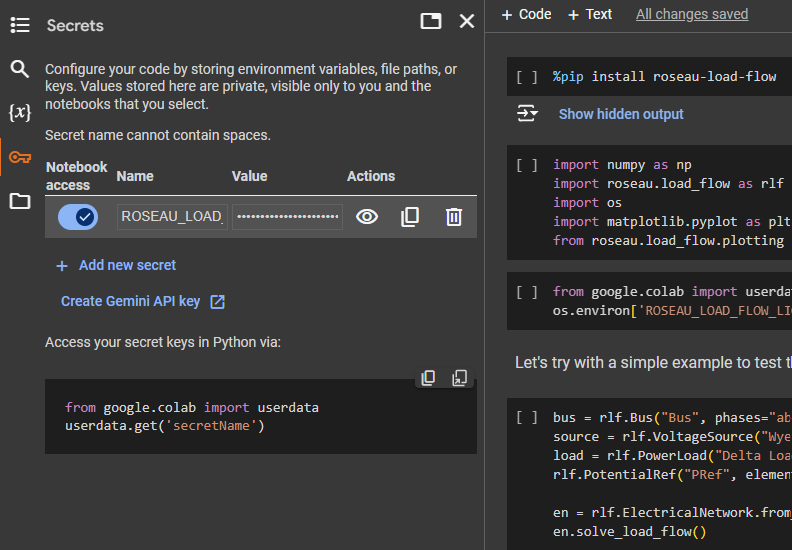 Google Colab environment variable